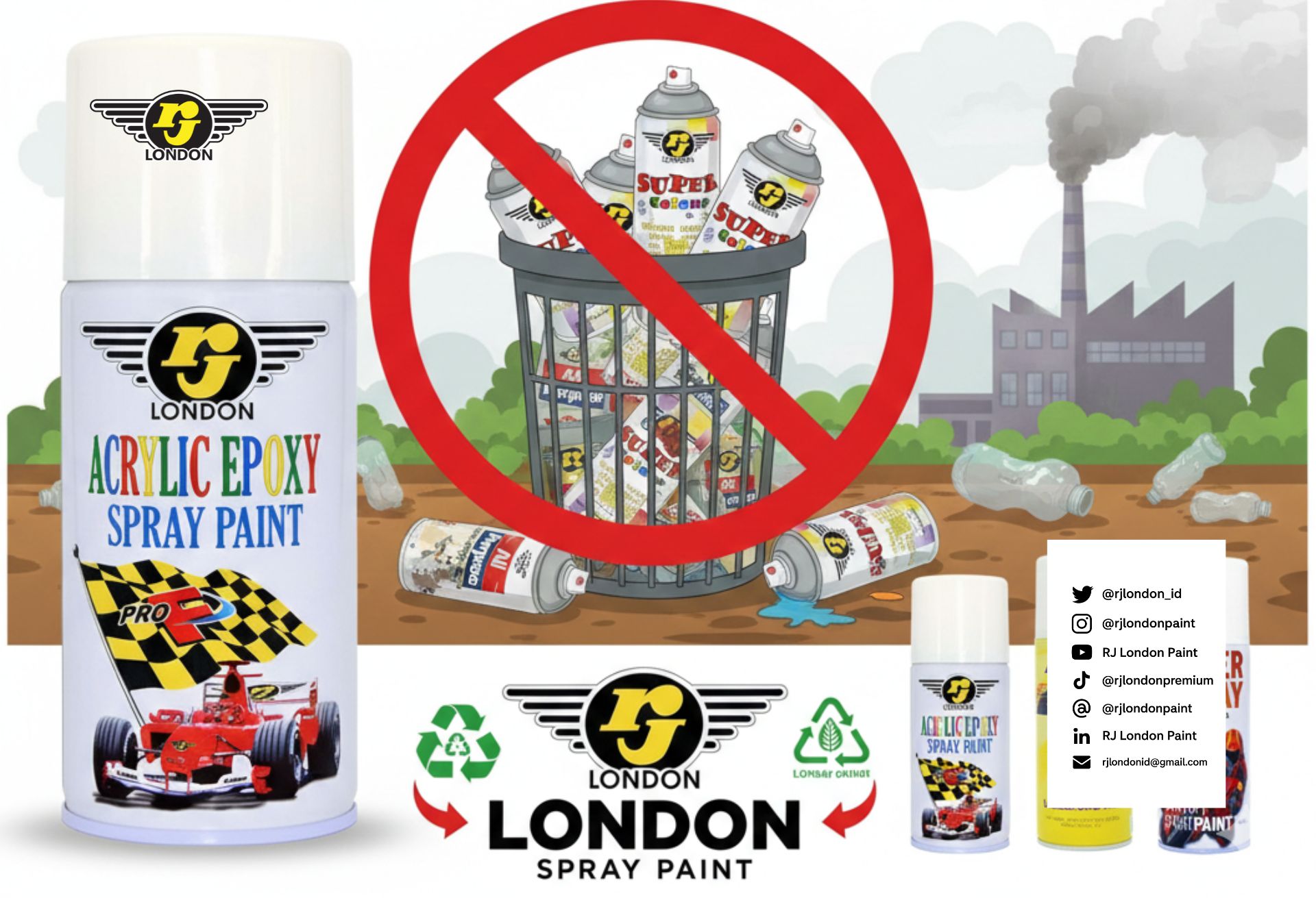 Larangan Penggunaan Tabung Semprot Aerosol Dibuang Sembarangan: Yuk, Lebih Bijak Pakai Cat Semprot